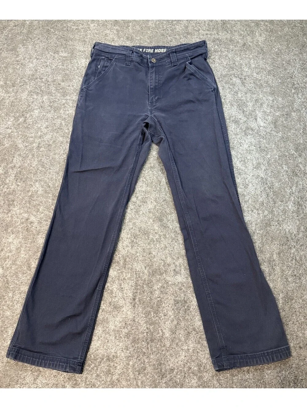 Duluth Trading Flex Fire Hose Pants Mens 32x32 Navy Work Utility Stretch Canvas
